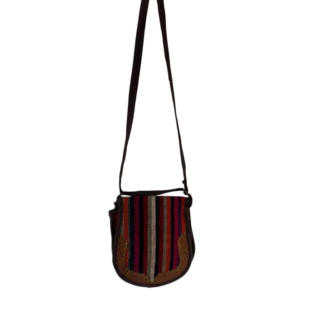 Handmade Boho Crossbody Bag Woven Kilim Shoulder Purse Ethnic Festival Tote - Picture 5 of 11
